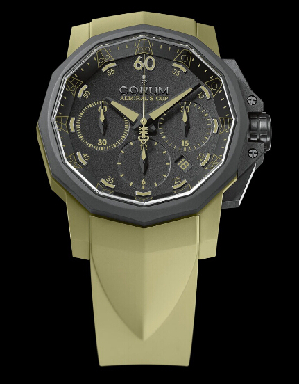 Corum Admiral's Cup Challenger 44 Chrono Rubber Green Vulcanized Rubber watch REF: 753.817.02/F377 AN27 Review